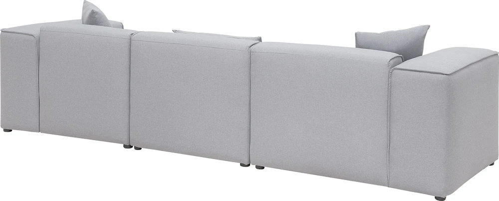 Beliani Trivietė kampinė sofa DOLVA, šviesiai pilka, kairinė