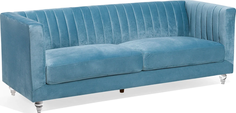 Beliani 3 vietų sofa ARVIKA aksominė mėlyna