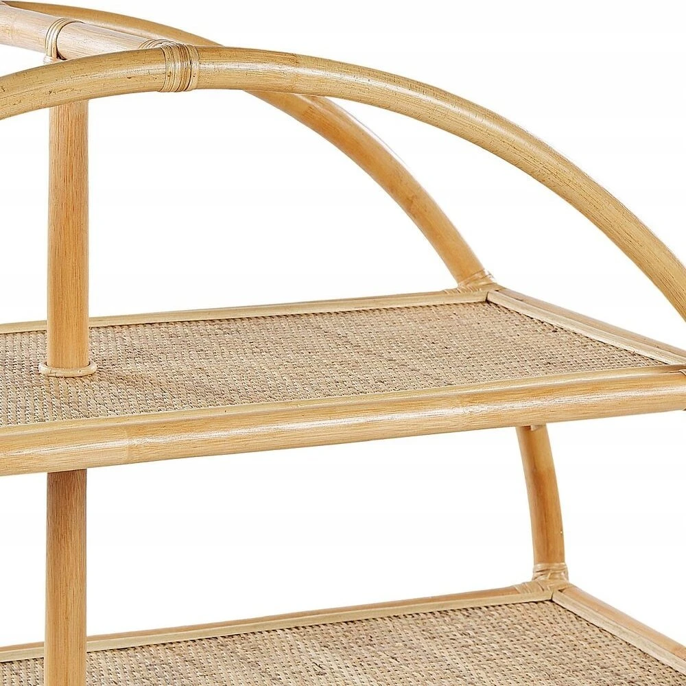 Beliani 3 lentynų knygų stovas TUVALU II iš ratano 109 cm natūralus