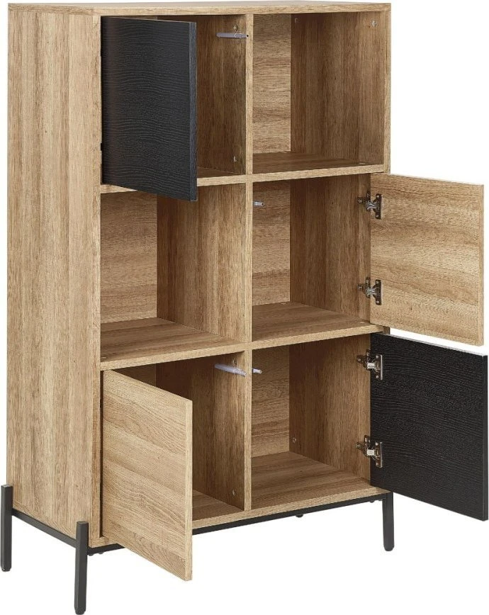 Beliani Knygų lentyna MOINES 135 cm ruda/juoda