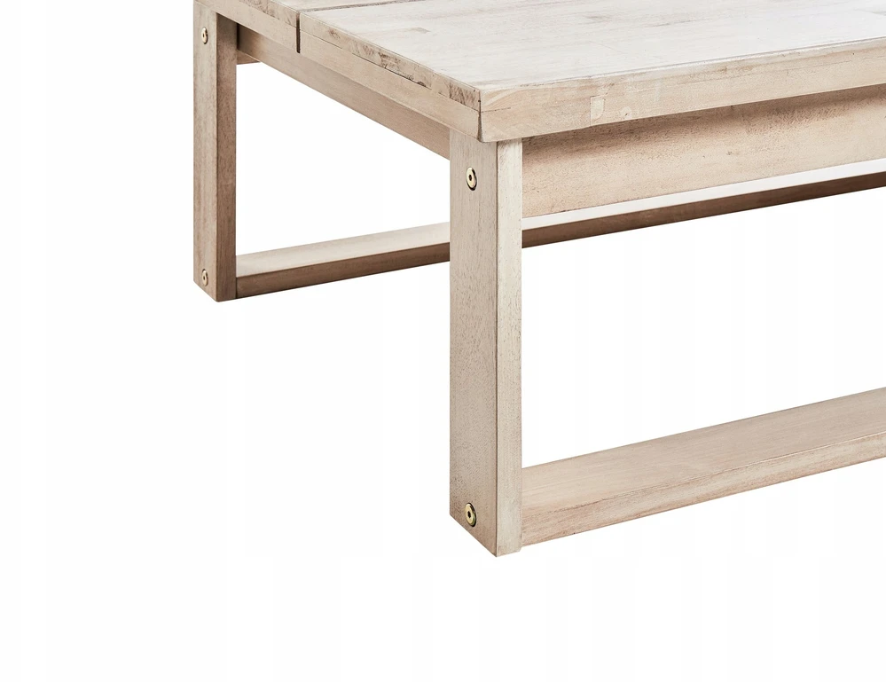 Beliani Sodo gultas su pagalve AZZANELLO atlenkiamas akacijos medienos kreminės spalvos