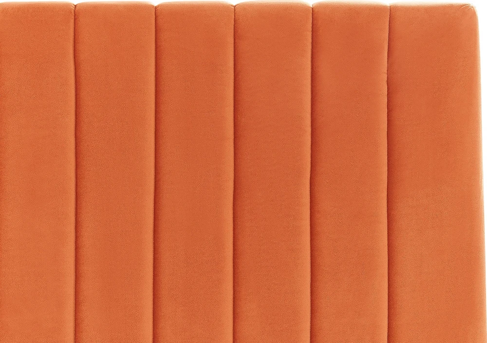 Beliani Lova su patalynės dėže VION, veliūrinė, oranžinė, 160 x 200 cm