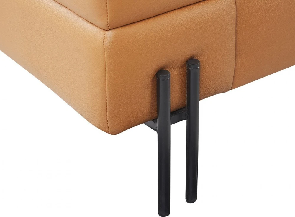 Beliani Trijų vietų sofa GRANNA, ekologiška oda, ruda