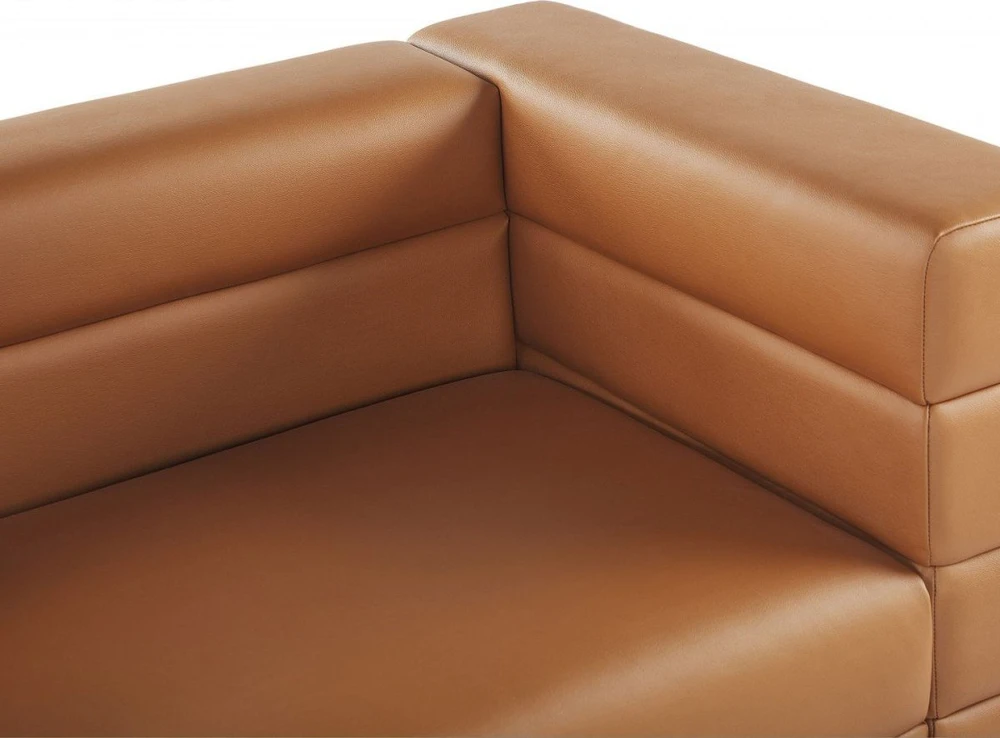 Beliani Trijų vietų sofa GRANNA, ekologiška oda, ruda