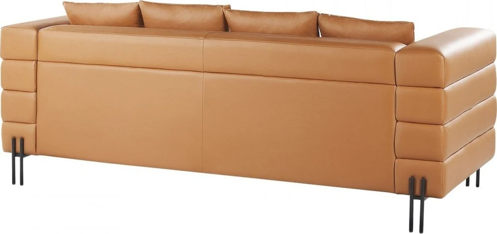 Beliani Trijų vietų sofa GRANNA, ekologiška oda, ruda