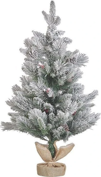 Beliani Apšarmajusi dirbtinė LED Kalėdų eglutė MALIGNE 90 cm balta