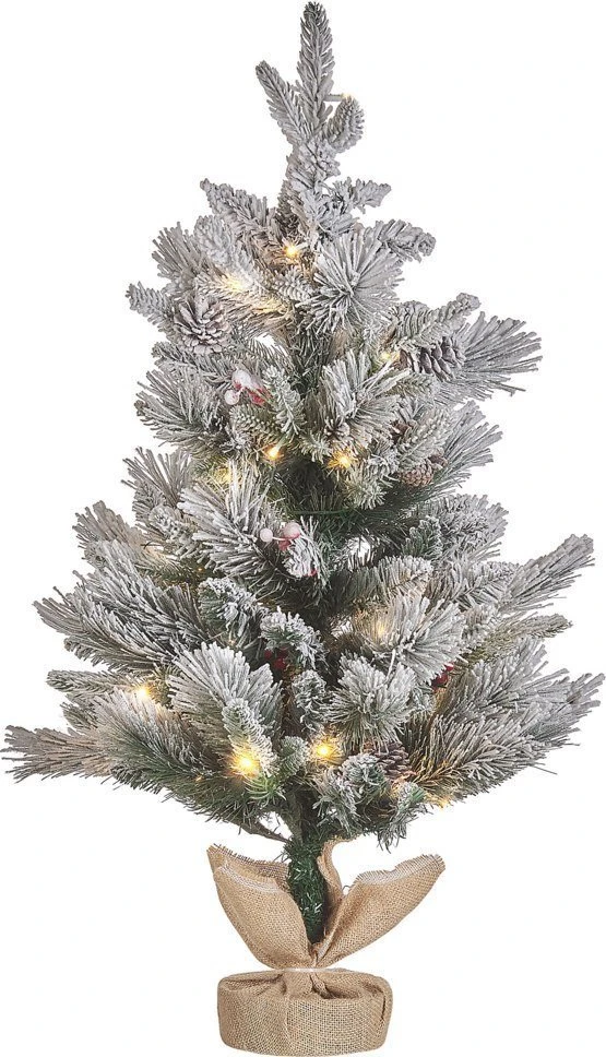 Beliani Apšarmajusi dirbtinė LED Kalėdų eglutė MALIGNE 90 cm balta