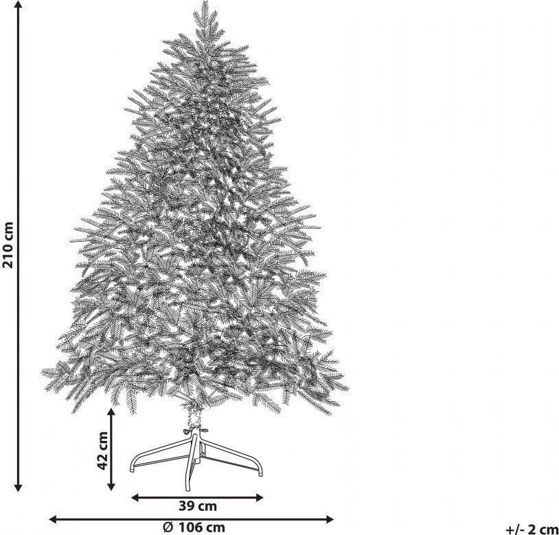 Beliani Dirbtinė LED Kalėdų eglutė FIDDLE 210 cm žalia