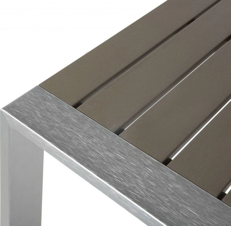 Beliani Sodo kavos staliukas SALERNO 90 cm 50 cm metalinis tamsiai pilkas