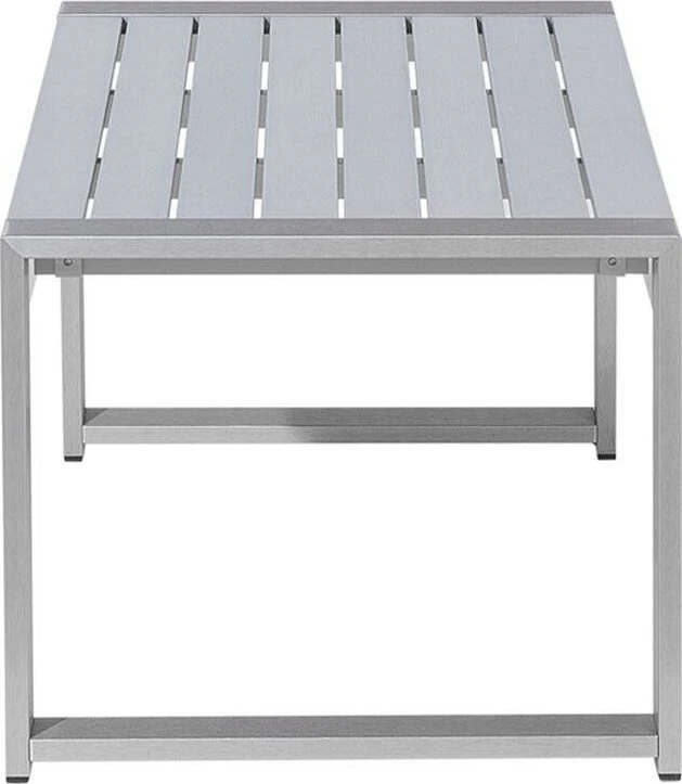 Beliani Sodo kavos staliukas SALERNO 90 cm 50 cm metalinis šviesiai pilkas