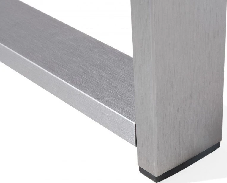 Beliani Sodo kavos staliukas SALERNO 90 cm 50 cm metalinis tamsiai pilkas