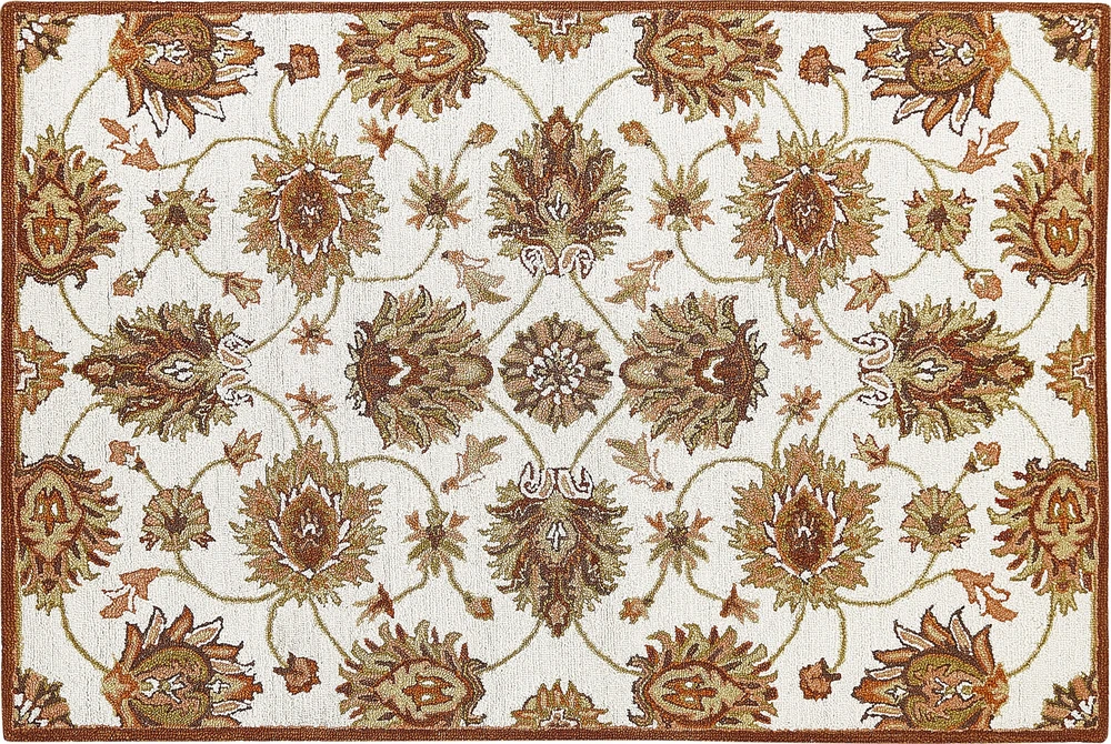 Beliani Kilimas EZINE smėlio spalvos 160 x 230 cm vilnonis