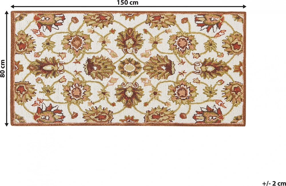 Beliani Kilimas EZINE Smėlio spalvos 80 x 150 cm Vilna