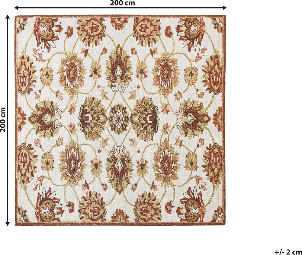 Beliani Kilimas EZINE Smėlio spalvos 200 x 200 cm Vilna
