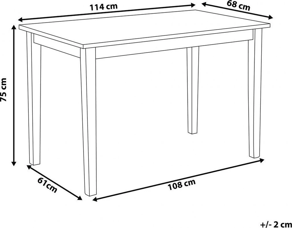 Beliani Valgomojo stalas GEORGIA šviesaus ąžuolo spalvos 110 cm 60 cm
