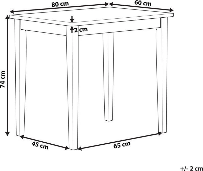 Beliani Valgomojo stalas BATTERSBY šviesus ąžuolas 80 cm 80 cm