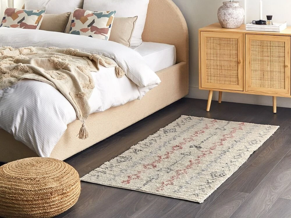 Beliani Kilimas DISPUR smėlio spalvos 80 x 150 cm medvilninis