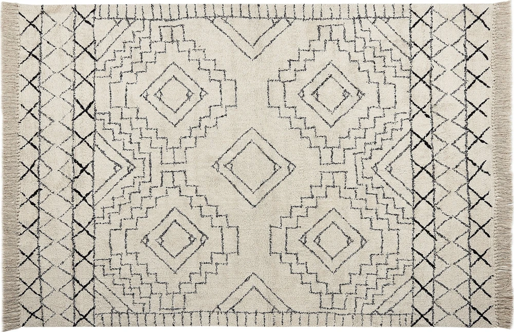 Beliani Kilimas ZEYNE smėlio spalvos 140 x 200 cm medvilninis