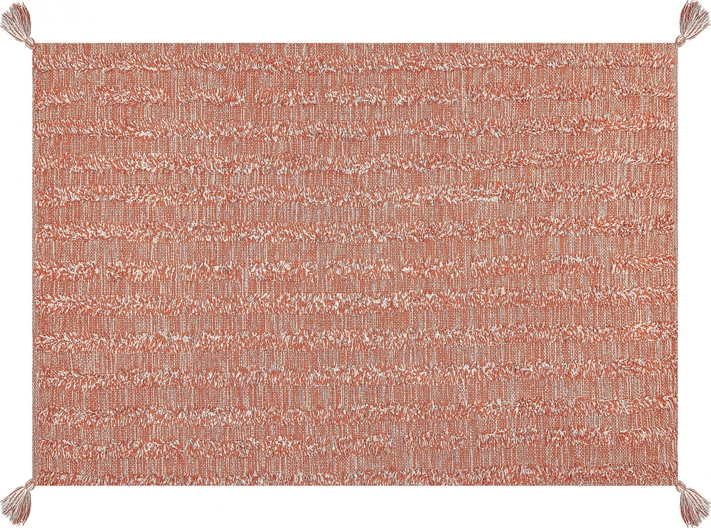 Beliani Kilimas MUGLA oranžinis 140 x 200 cm medvilninis