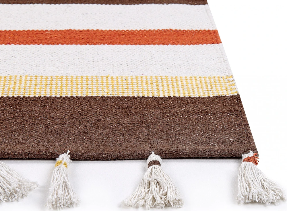 Beliani Kilimas HISARLI 140 x 200 cm rudas medvilninis