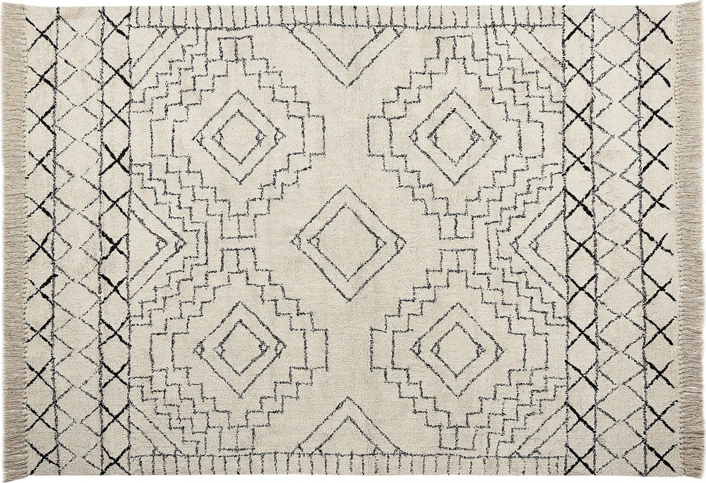 Beliani Kilimas ZEYNE smėlio spalvos 160 x 230 cm Medvilnė