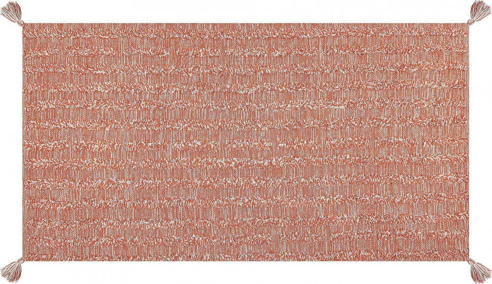 Beliani Kilimas MUGLA oranžinis 80 x 150 cm medvilninis