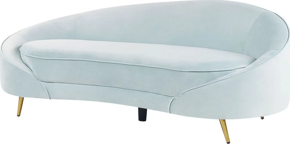 Beliani 2 vietų sofa SAVAR veliūrinė žydra