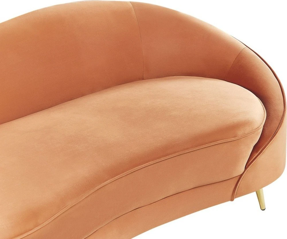 Beliani 2 vietų sofa SAVAR veliūrinė oranžinė