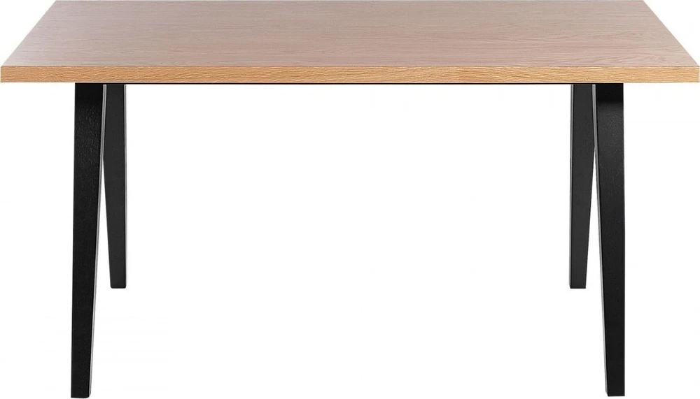 Beliani Valgomojo stalas LENISTER rudas/juodas 150 cm x 90 cm