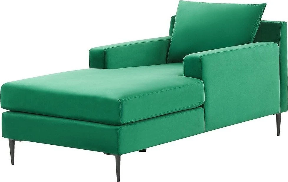 Sofa Beliani Šezlongas GUERET veliūrinis žalias