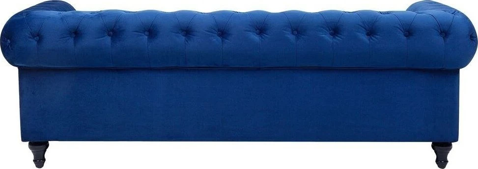 Sofa Beliani Poilsio baldų komplektas 4 asmenims CHESTERFIELD, veliūras, tamsiai mėlynas