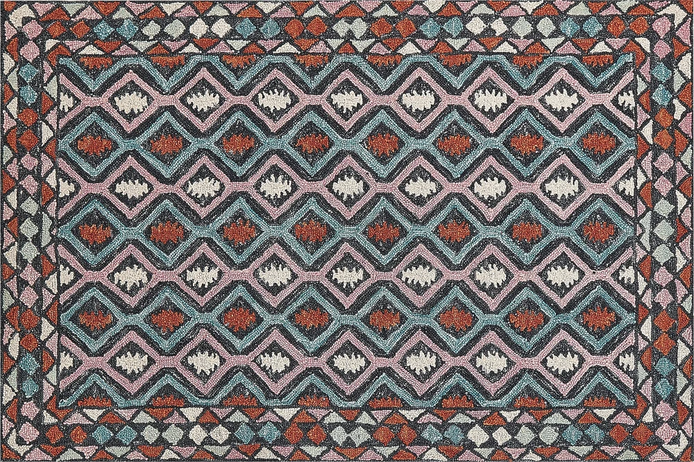 Beliani Kiliminis HAYMANA spalvotas 140 x 200 cm vilnonis