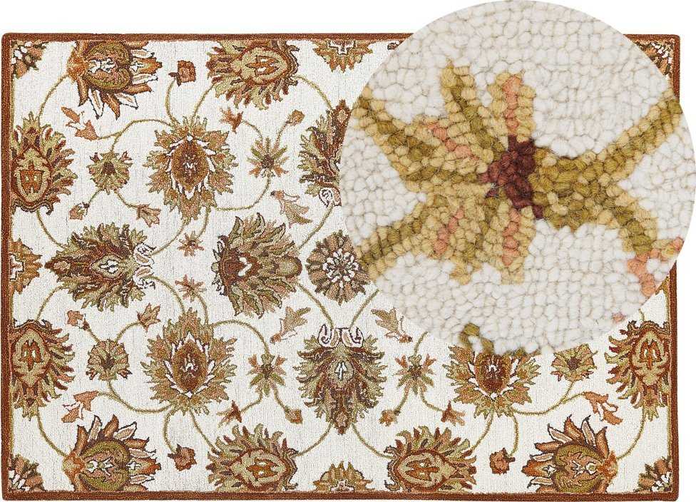 Beliani Kilimas EZINE Smėlio spalvos 140 x 200 cm Vilna