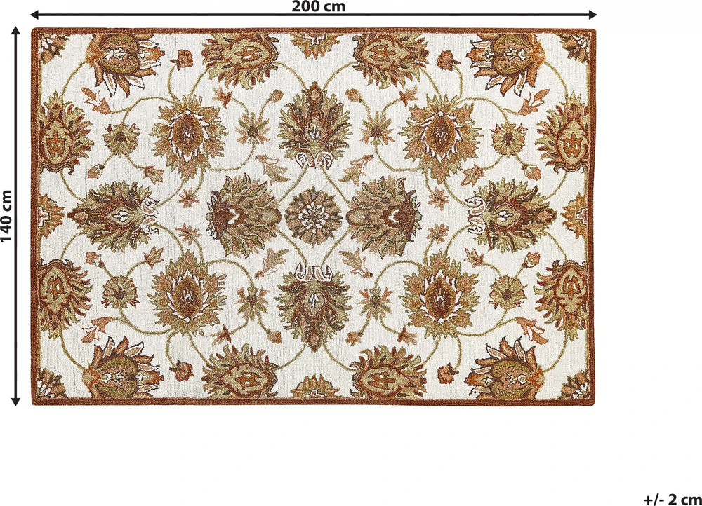 Beliani Kilimas EZINE Smėlio spalvos 140 x 200 cm Vilna