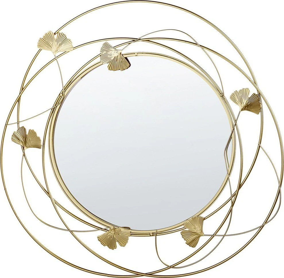Beliani Sieninis veidrodis ANGLET 46 cm 49 cm Metalinis auksinis