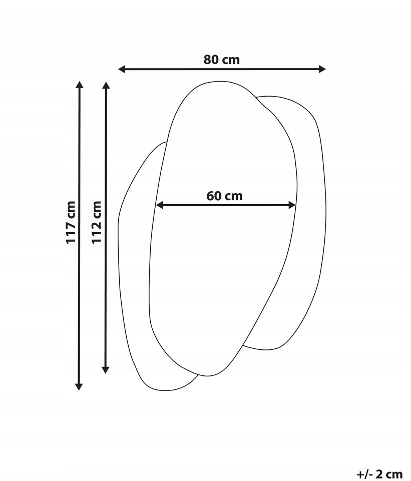 Beliani Sieninis veidrodis PANNES 80 cm 117 cm