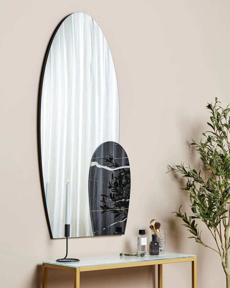 Beliani Sieninis veidrodis VIERZON 58 cm 120 cm juodas