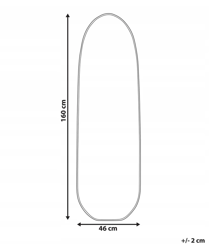 Beliani Sieninis veidrodis DARNETS 45 cm 160 cm metalinis juodas