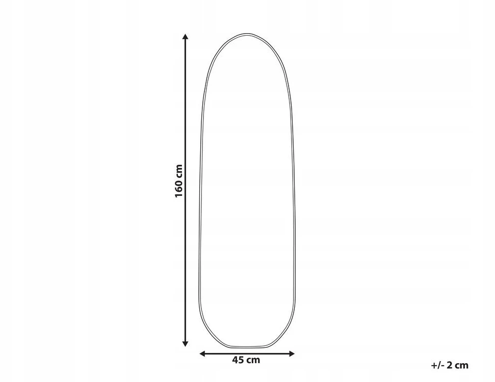 Beliani Sieninis veidrodis DARNETS 45 cm 160 cm metalinis juodas