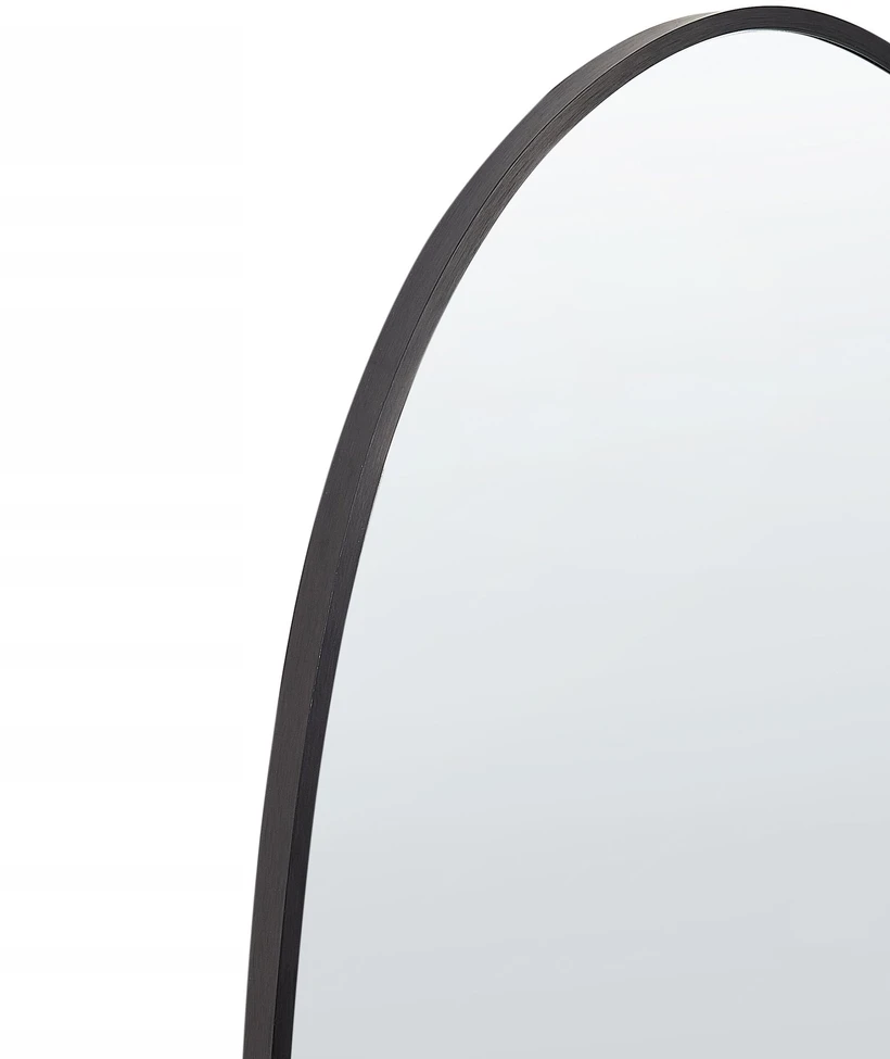 Beliani Sieninis veidrodis DARNETS 45 cm 160 cm metalinis juodas