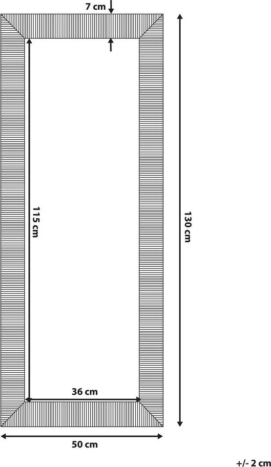 Beliani Sieninis veidrodis DRAVEIL 50 cm 130 cm auksinės spalvos