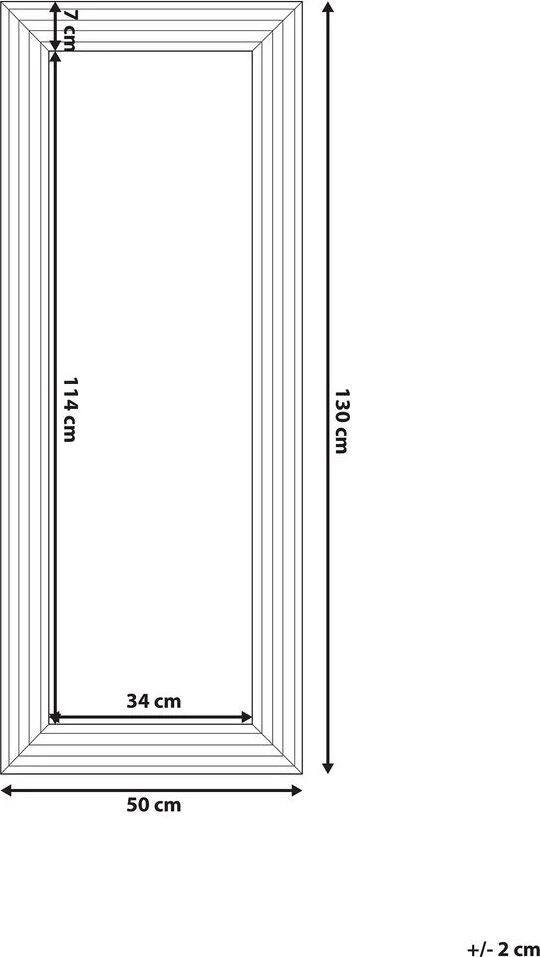 Beliani Sieninis veidrodis CHATAIN 50 cm 130 cm sidabrinės spalvos