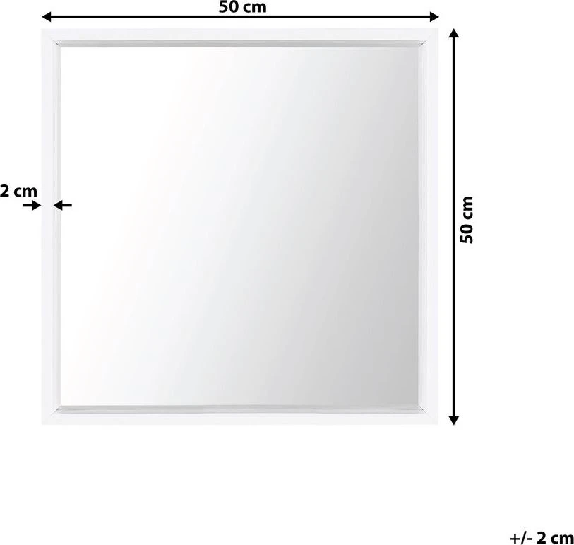 Beliani Sieninis veidrodis BRIGNOLES 50 cm 50 cm Baltas