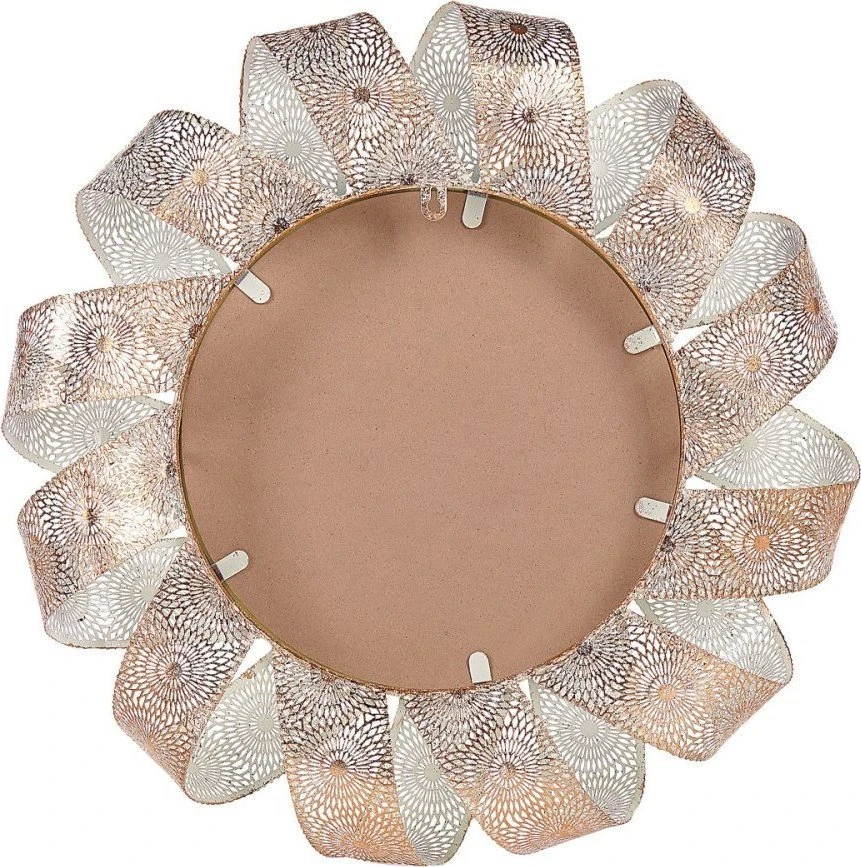 Beliani Sieninis veidrodis MANGALORE 54 cm metalinis baltas