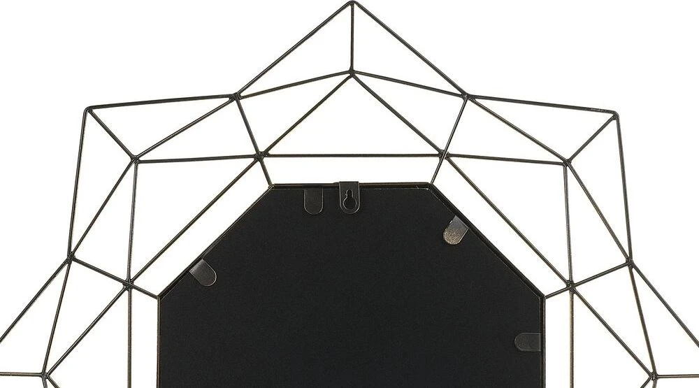 Beliani Sieninis veidrodis HILLION 60 cm metalinis auksinis
