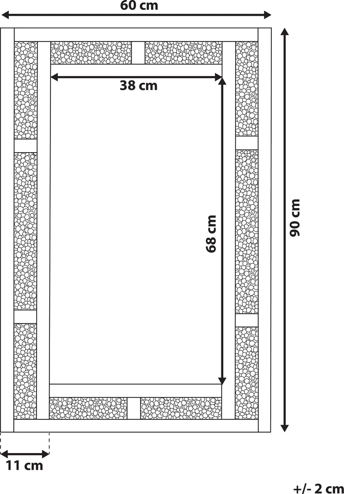 Beliani Sieninis veidrodis AVRILLE 60 cm 90 cm sidabrinės spalvos
