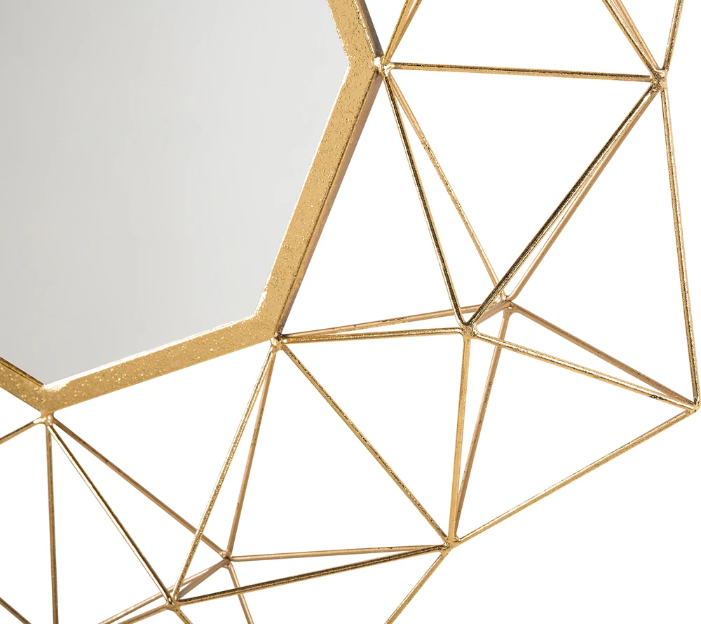 Beliani Sieninis veidrodis GAILLAC 80 cm 80 cm metalinis auksinis