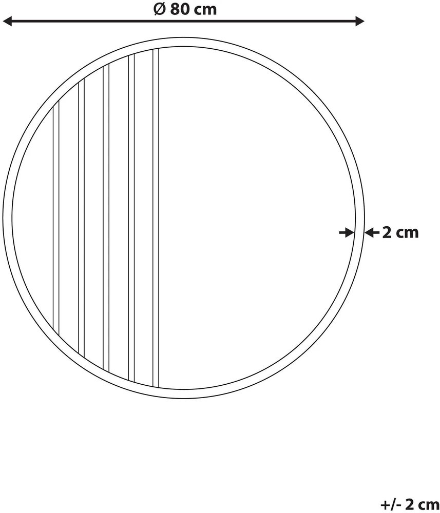 Beliani Sieninis veidrodis COUST 80 cm, auksinis