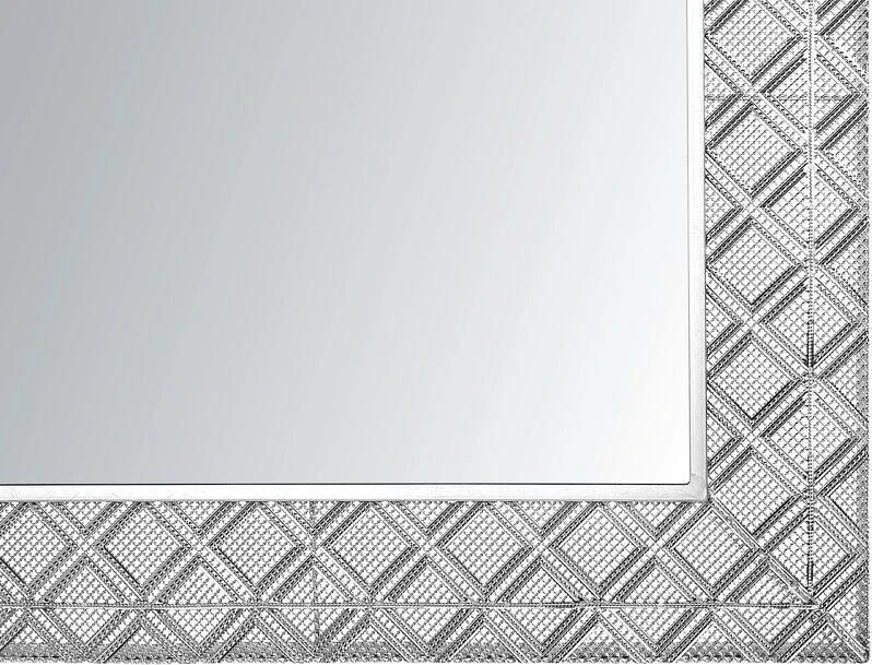 Beliani Sieninis veidrodis EVETTES 80 cm x 80 cm, metalinis, sidabrinis