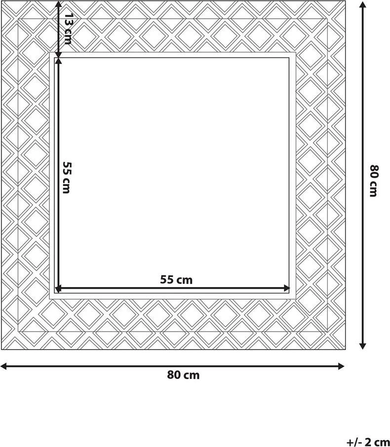 Beliani Sieninis veidrodis EVETTES 80 cm x 80 cm, metalinis, sidabrinis